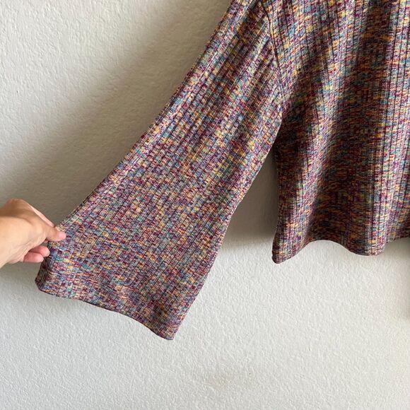 DAILY PRACTICE Anthropologie Space-Dyed Flouncy Knit Pullover Top Womens Small - Picture 5 of 10